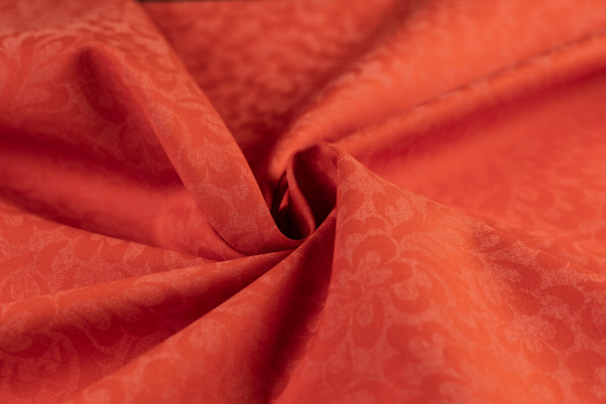 Baumwollstoff orange Modeldruck