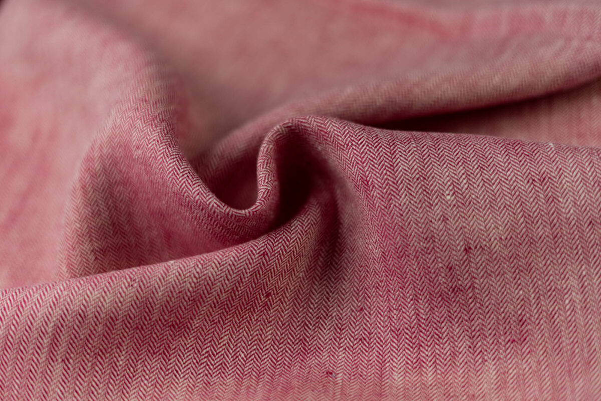 Reinleinen pink Fischgrät