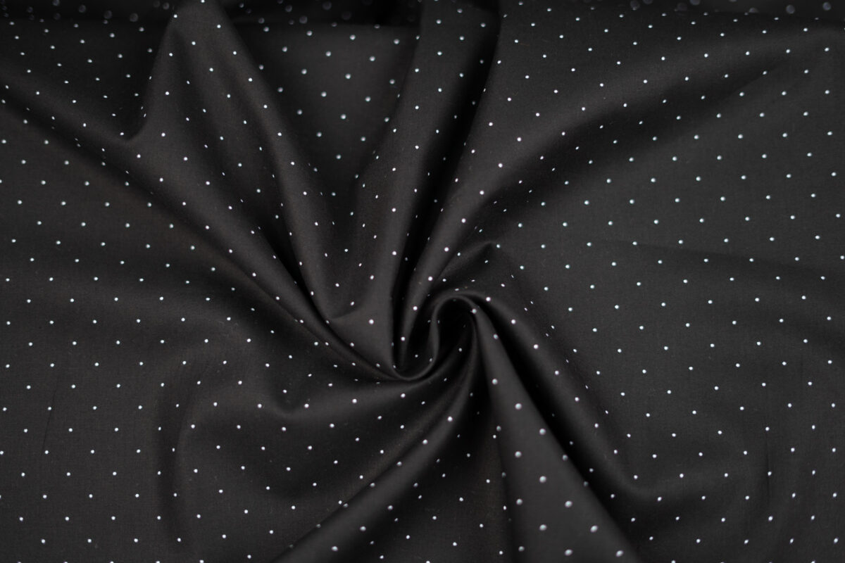 Baumwollstoff schwarz Tupf