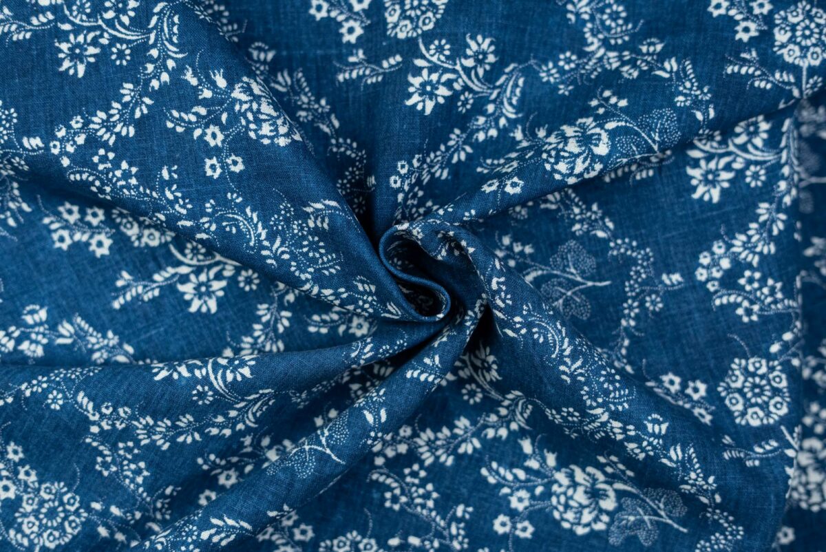 Reinleinen Blaudruck Modeldruck