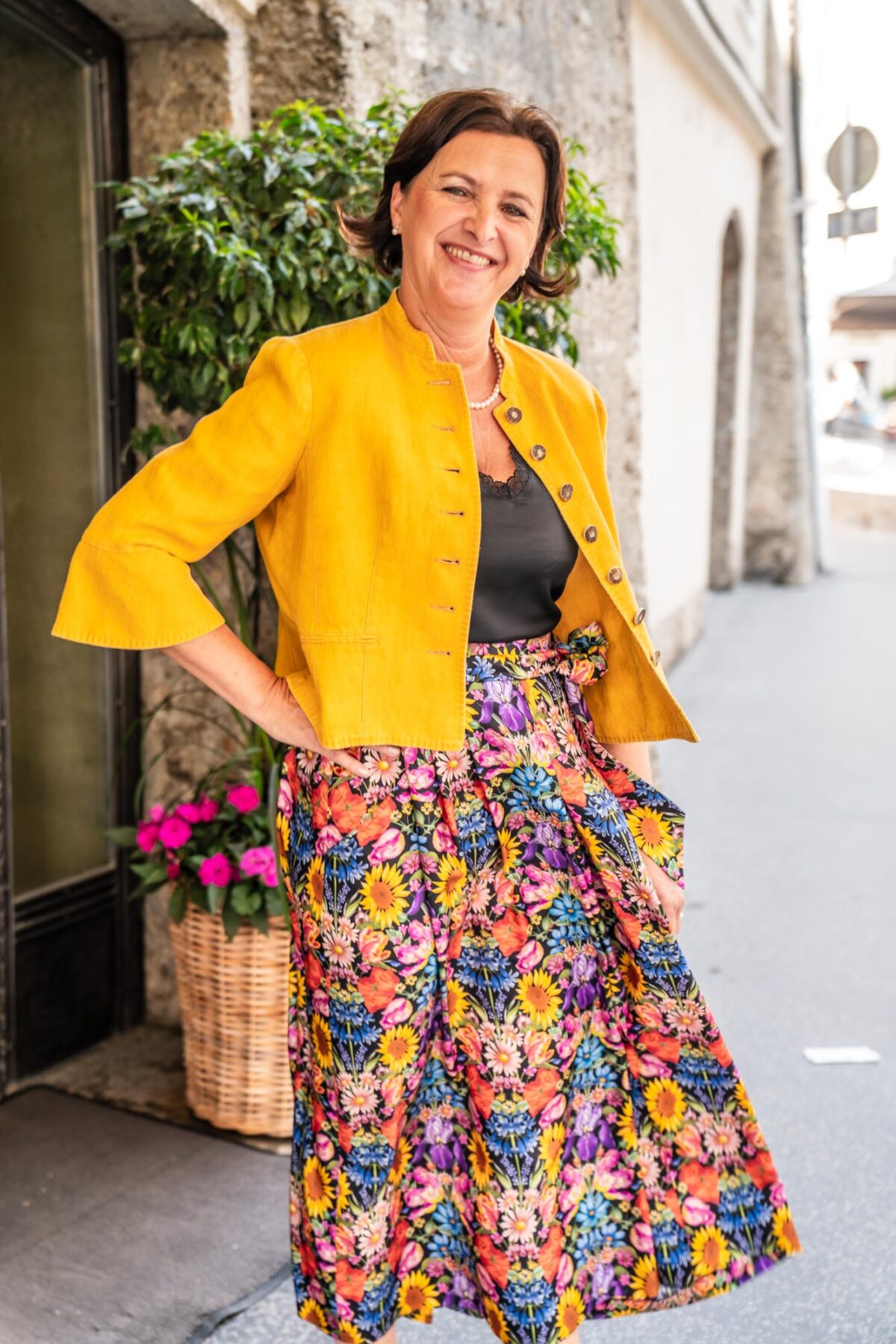 Damenjacke in Waschleinen