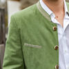 Jacke aus gewaschener Baumwolle grün mit grau – Bild 4