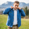Jacke aus Reinleinen blau – Bild 6