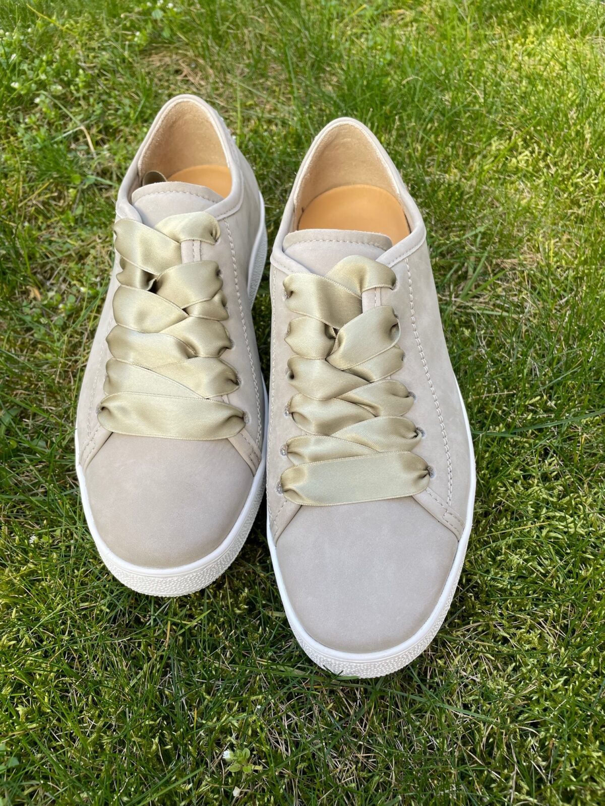 Leder-Sneaker in  khaki