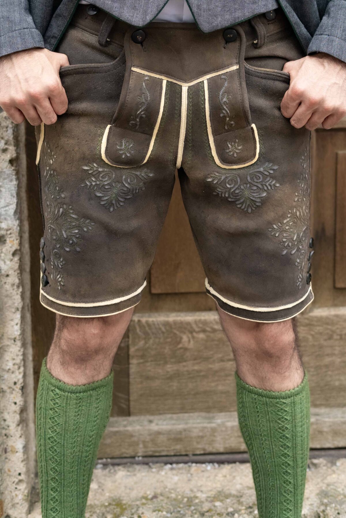 Hirschlederhose Kaiser rauchschwarz