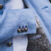 Herrenjacke aus Leinen mit Lederpatches. – Bild 3