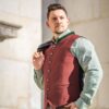 Weste mit Lodenstehkragen rot – Bild 4