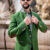 Herrenjacke in grün mit Lederpatches – Bild 2