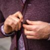 Stickjacke mit Stehkragen bordeaux – Bild 3