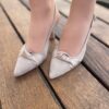 Slingpumps Ziegenvelour/Seide – Bild 3